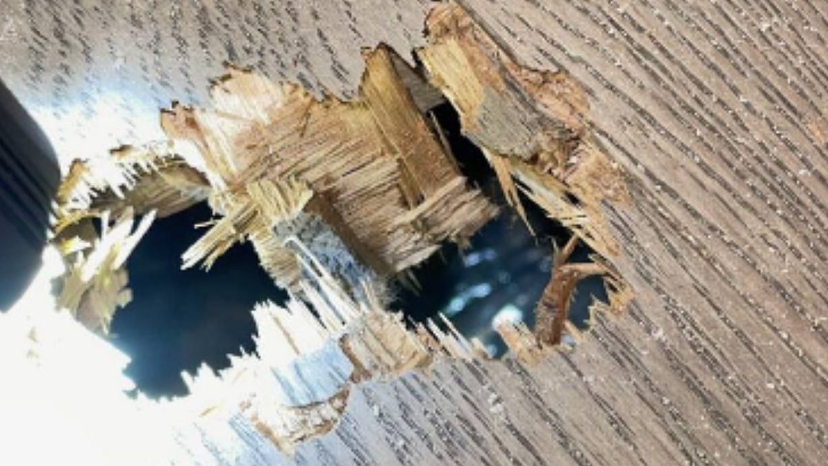 Debri left a mark on the floor